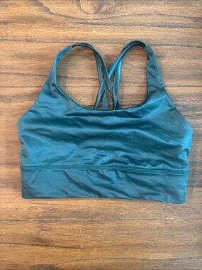 Lululemon shiny Teal Strappy Sports Bra